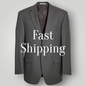 RALPH LAUREN Mens Blazer Sport Coat Two Button Suit Jacket 44L Brown Wool 1-Vent